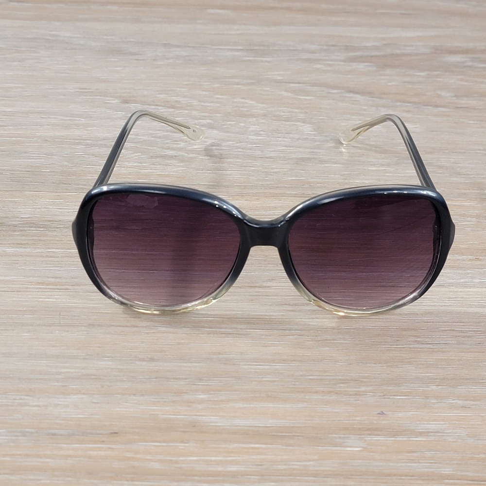 Calvin Klein Womens Butterfly Sunglasses Navy Blue Ombre Purple Gradient Lenses